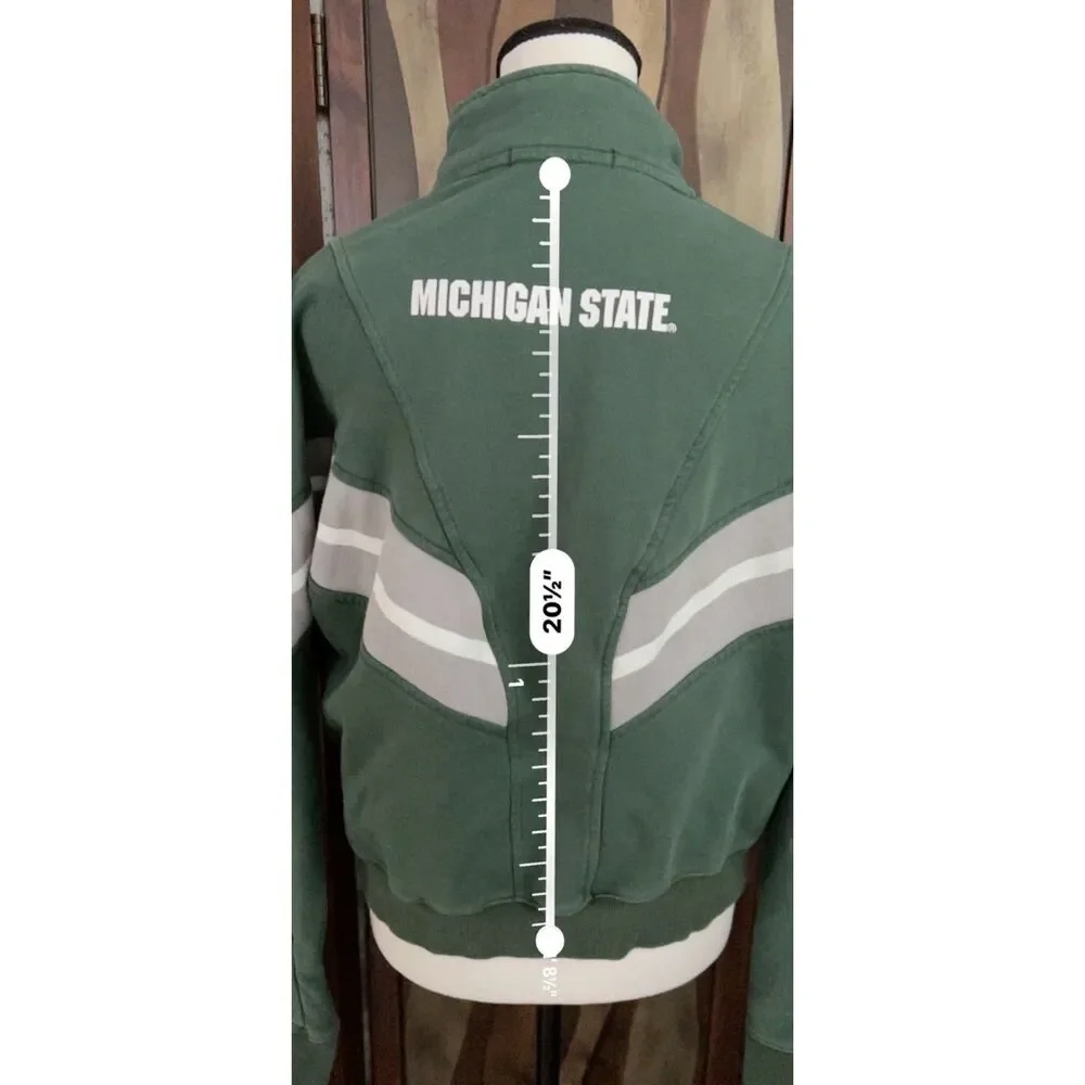 Wear by Erin Andrews Michigan State cropped cotton-blend jacket. Size L.